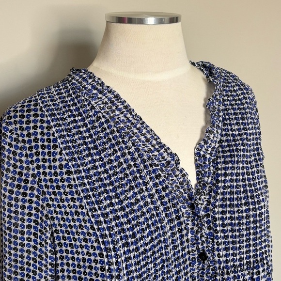 Diane Von Furstenberg DVF Silk Blue Layla Dress 3/4 Sleeve Mini Dress Ruffle, 2 - Picture 2 of 12
